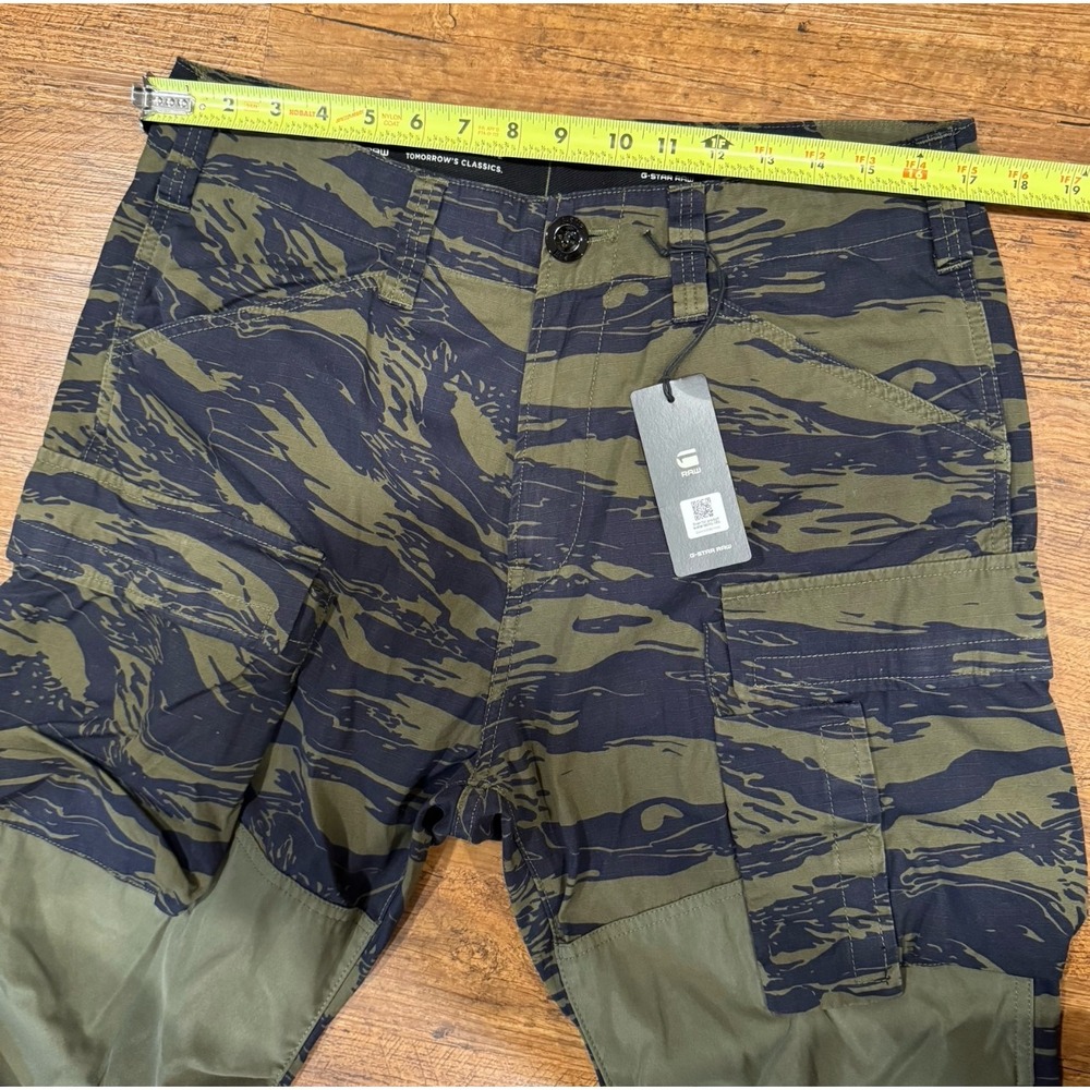 G-Star Raw Green Tiger Stripe Camo 3D Regular Tapered Cargo 2.0 Pants Men 32x32 - Picture 10 of 12